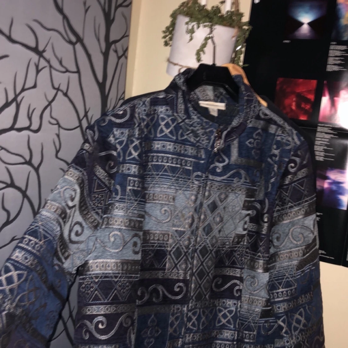 vintage mönstrad tygjacka - 90