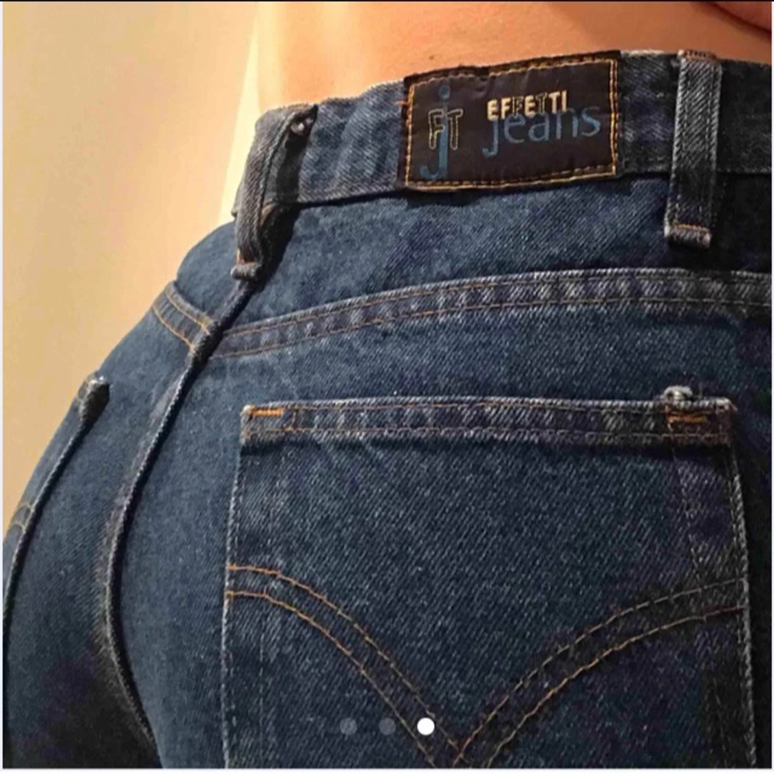 Blåa bootcutbyxor - 90