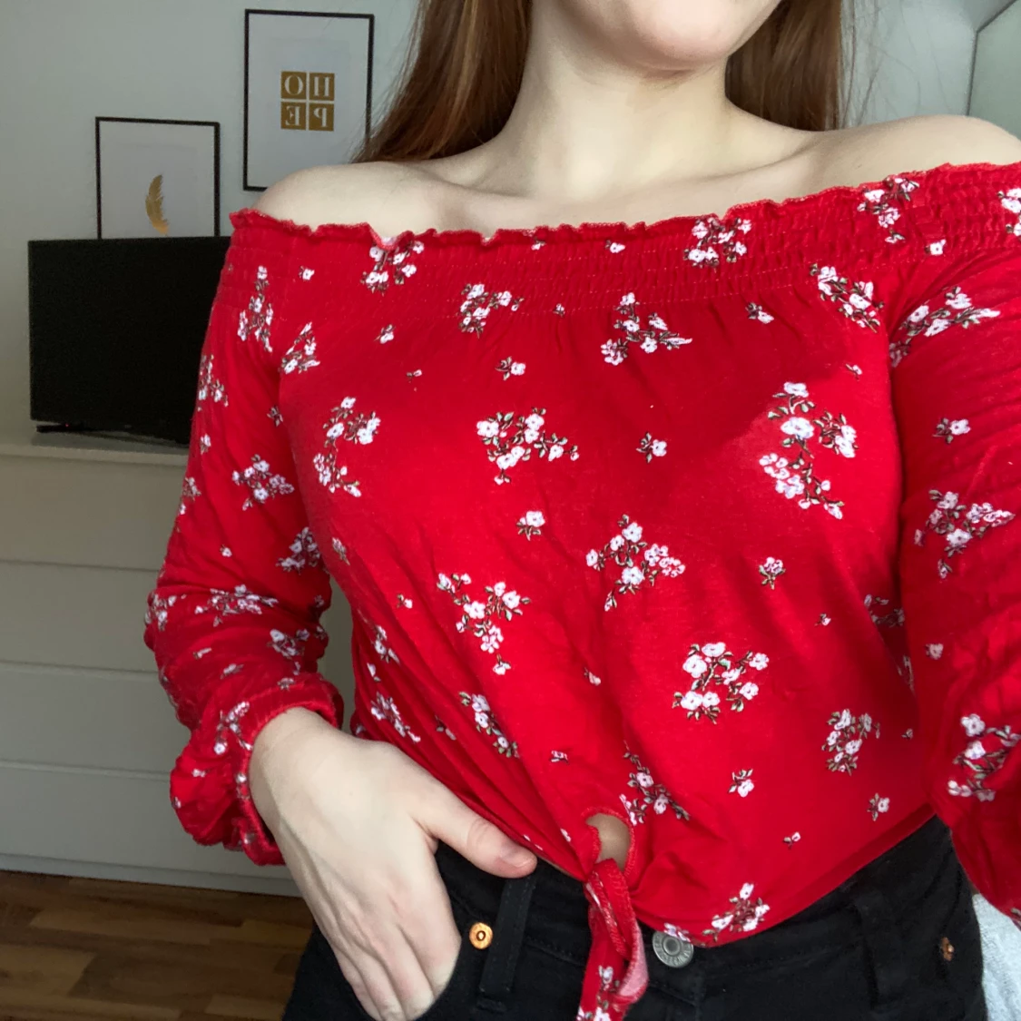 Söt Offshoulder tröja - 91