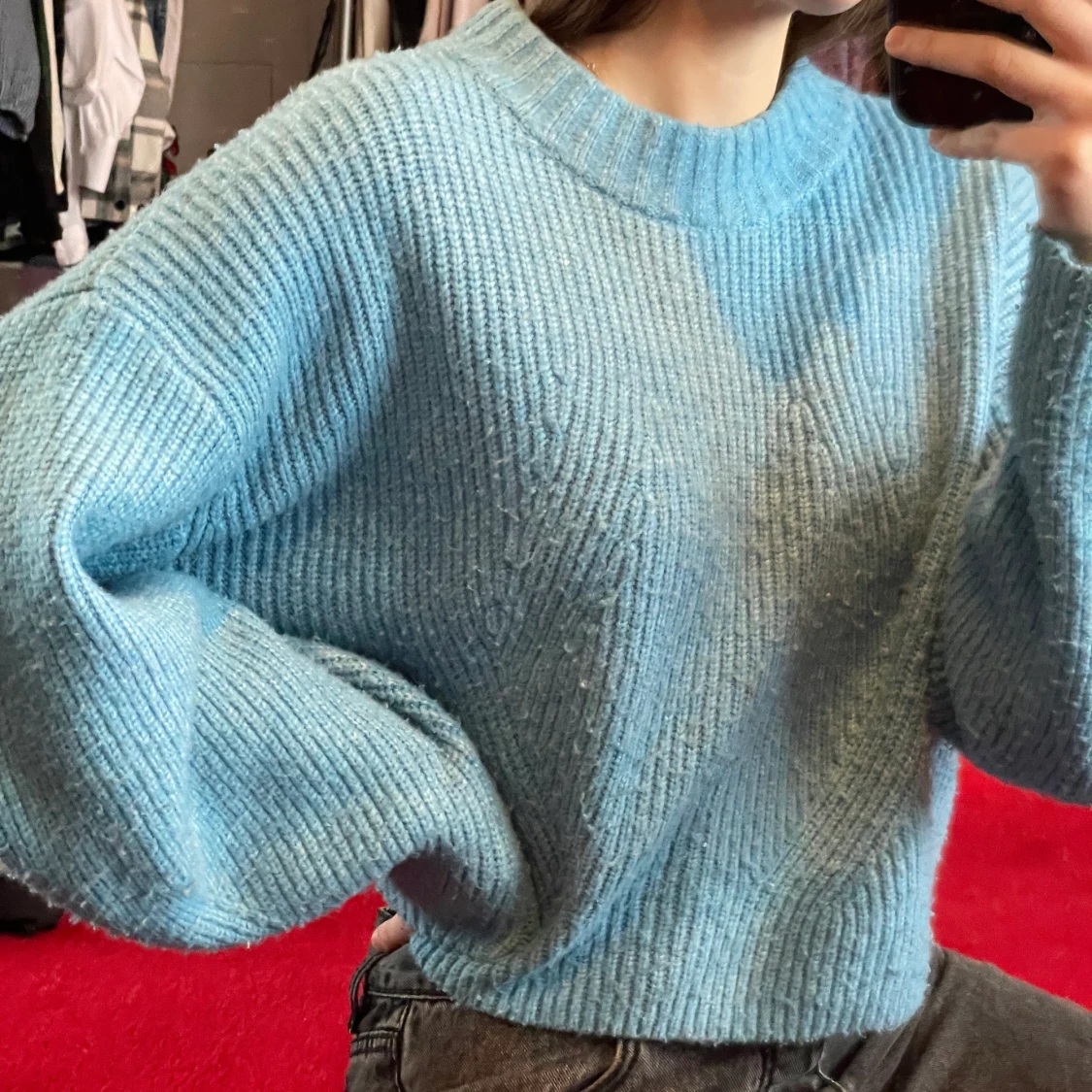 Overaized kroppad stickad tröja - 91