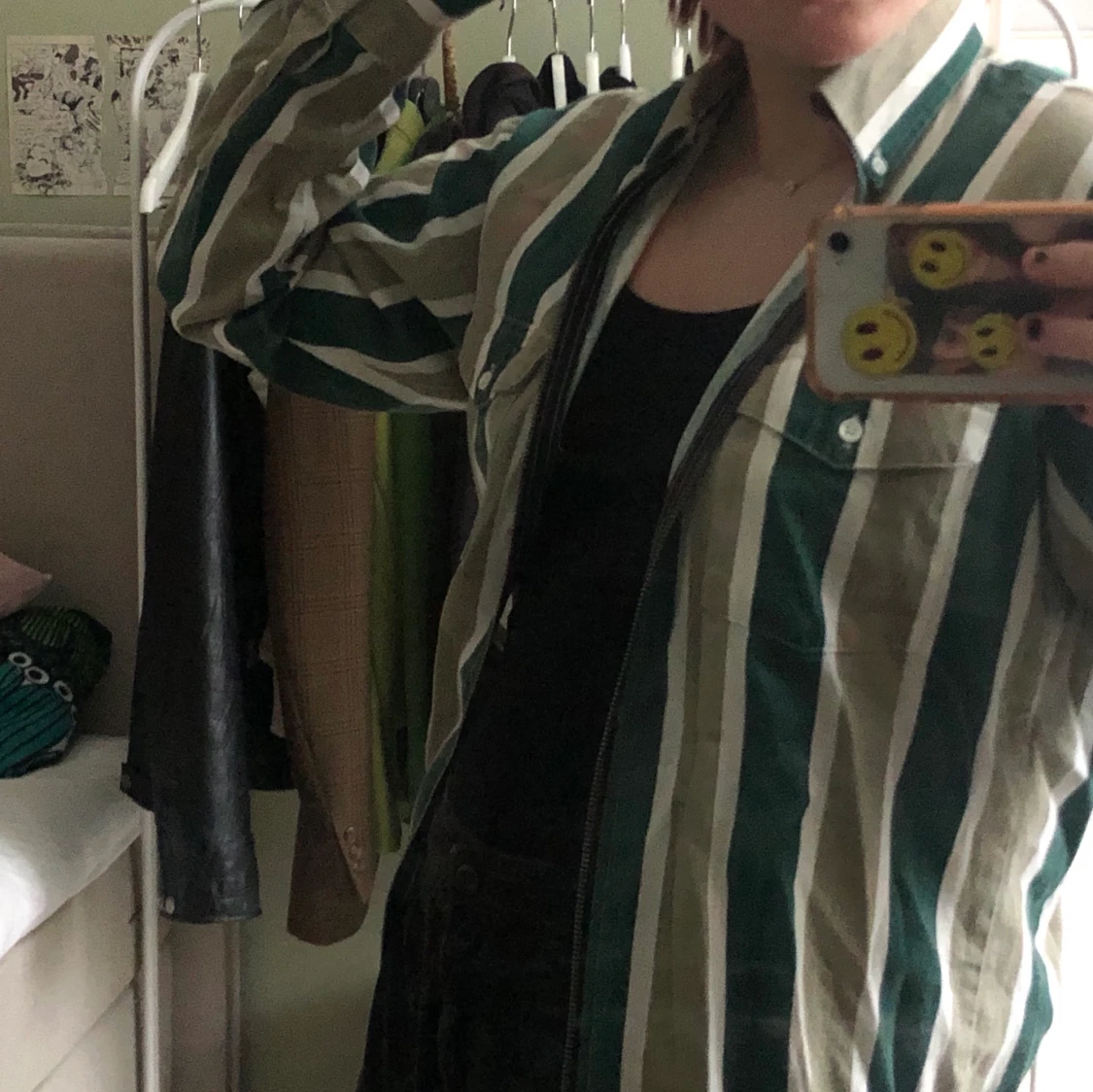 Grönrandig zip-up jacka! - 90