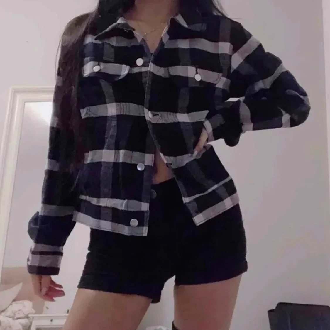 ✨💙 marinblå-ljusrosa rutig weekday skjorta! 💙✨ - 90