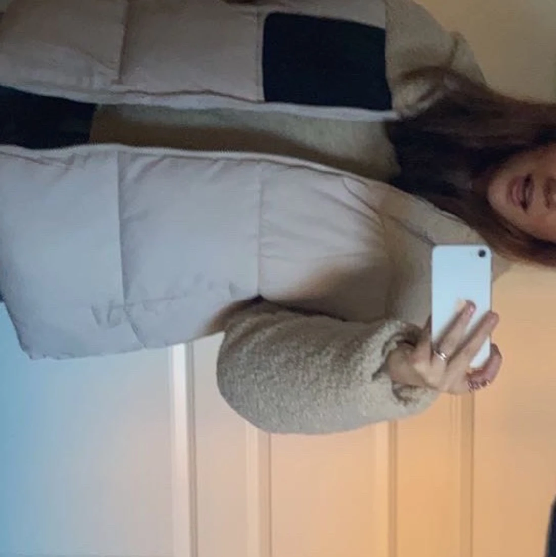 Teddy jacka med svart ficka - 90