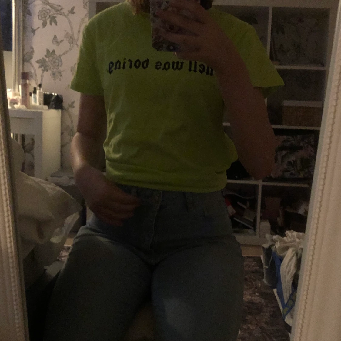 Neon tröja med tryck