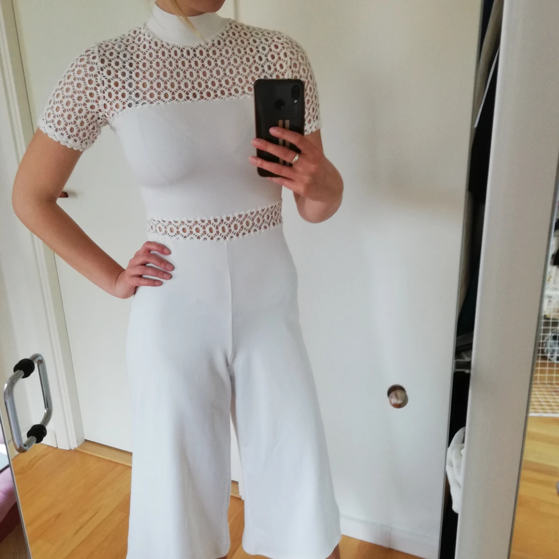 Vit boohoo jumpsuit strl 36