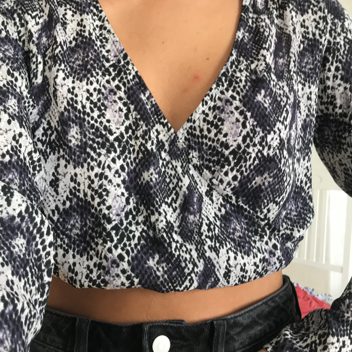 Croppad Snake pantern top - 90