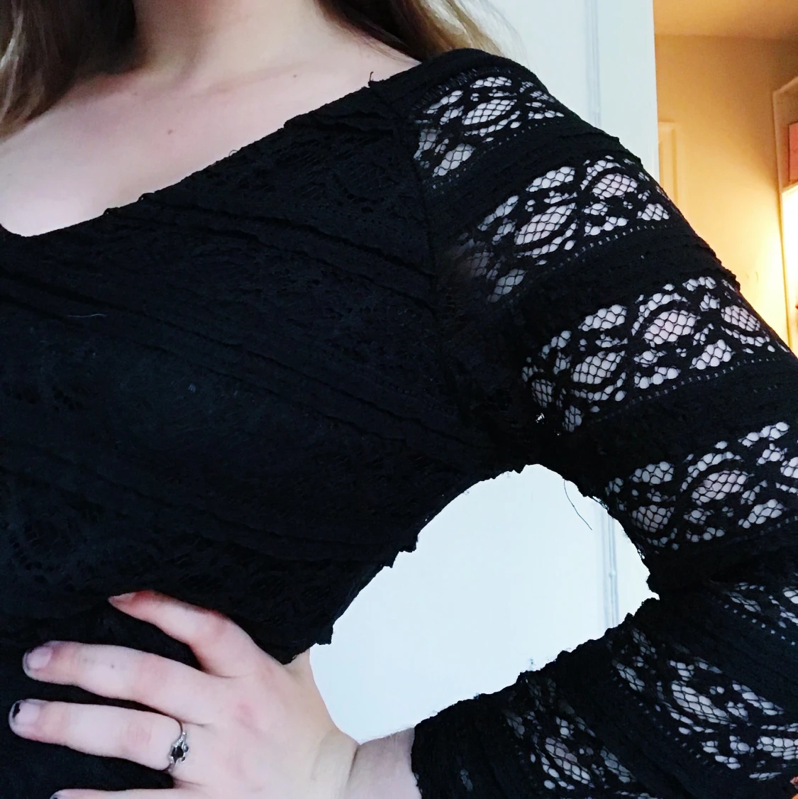 Svart spets klänning - 90