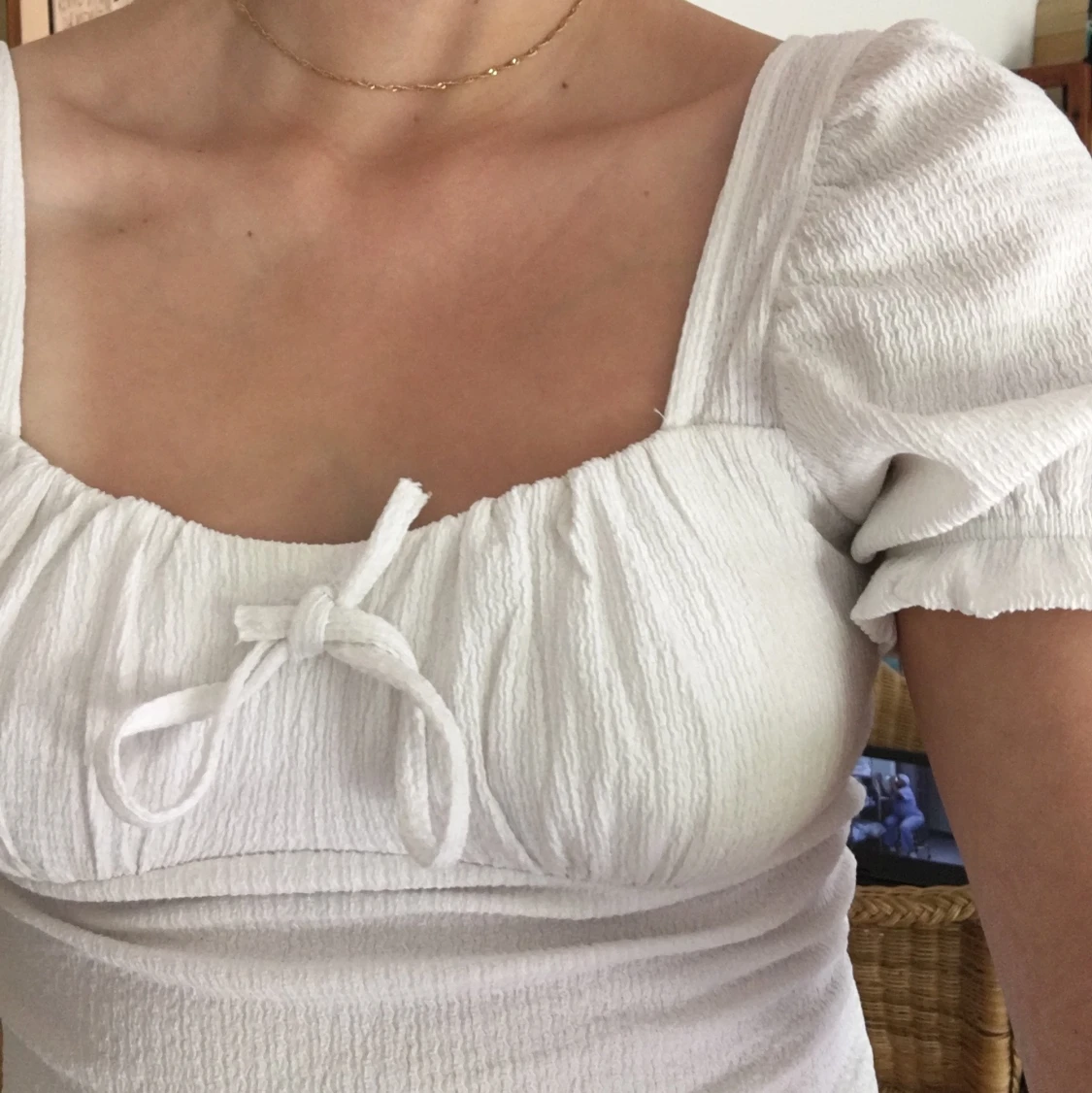 Vit korsetliknade blus från Ginatricot - 90