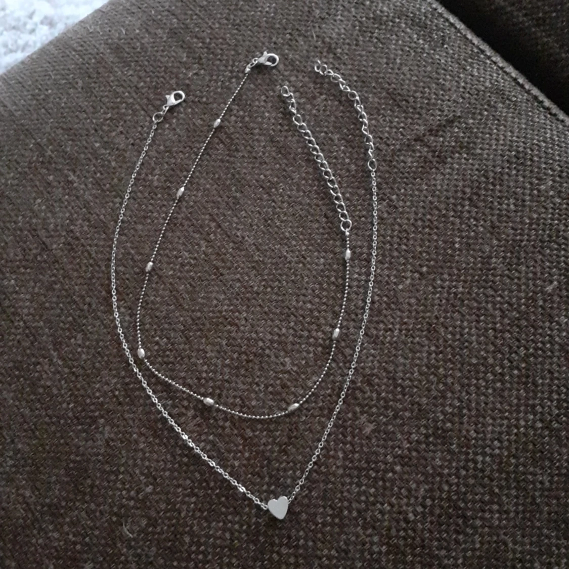 Silver dubbelchoker/halsband - 90