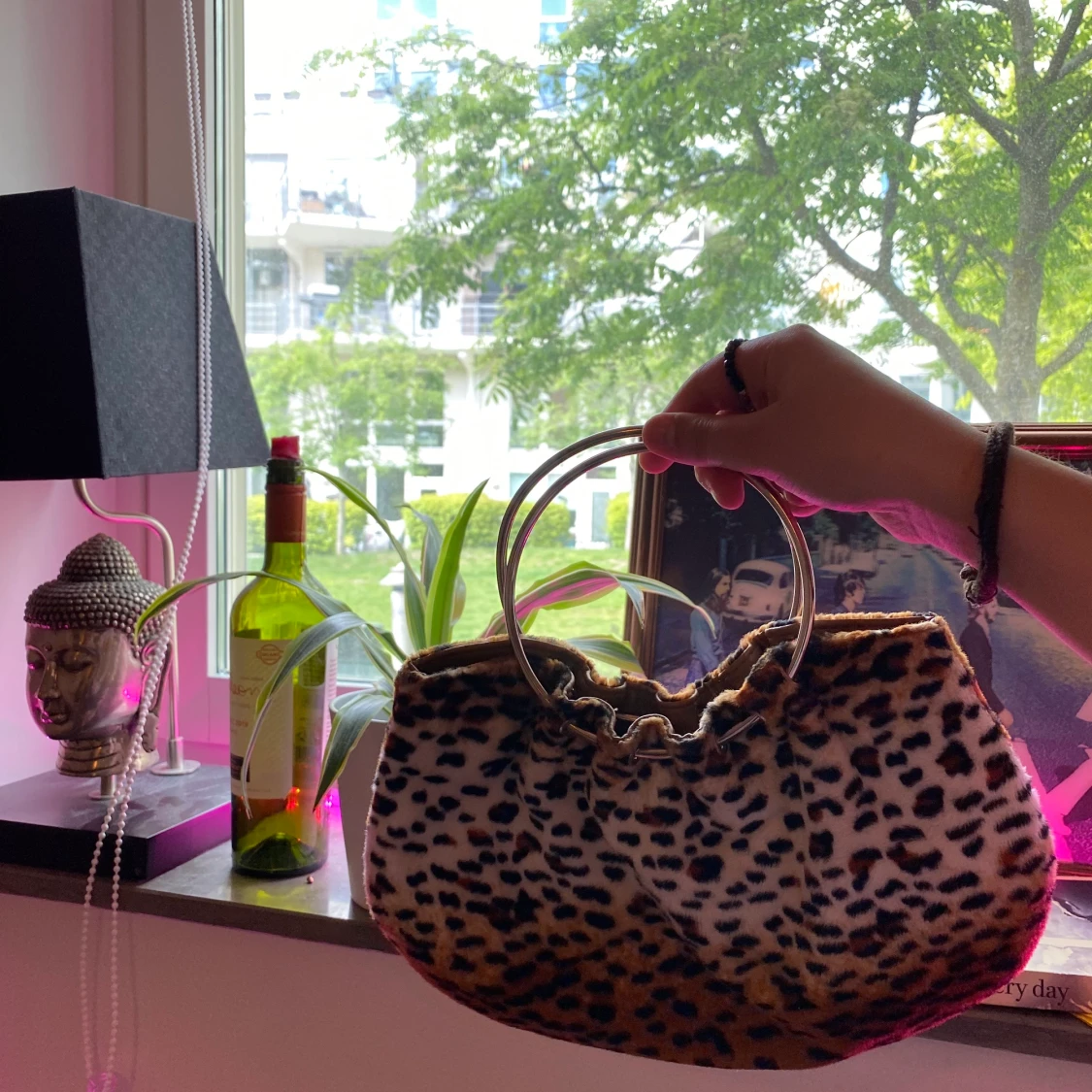 Handbag med Leopard print 