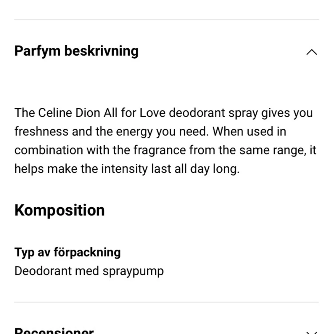 Celine Dion parfym : ”all for love” - 91