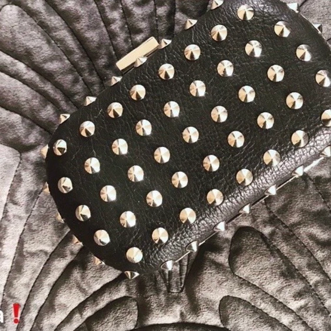 Silver stud clutch Bianco