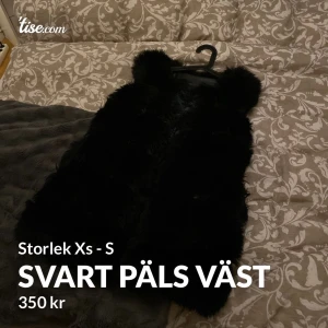 Svart pälsväst - Storlek Xs men skulle säga att den passar S oxå