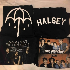  - Merch t-shirts (halsey, against the current, one direction) 40 kr styck  Bmth och halsey tröjan är såld