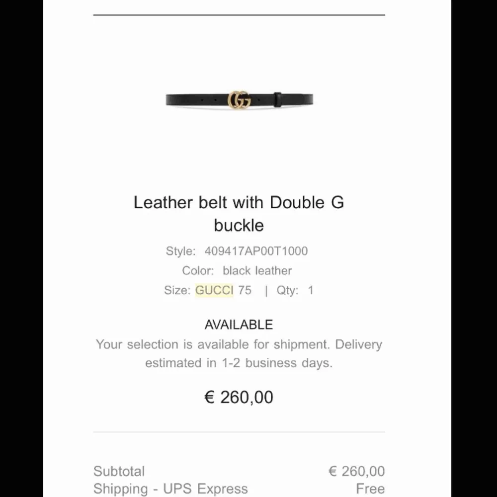 Gucci bälte, 75 cm långt & 2 cm brett Köpt på guccis hemsida för 2600 € Toppskick, knappt använt . Accessoarer.