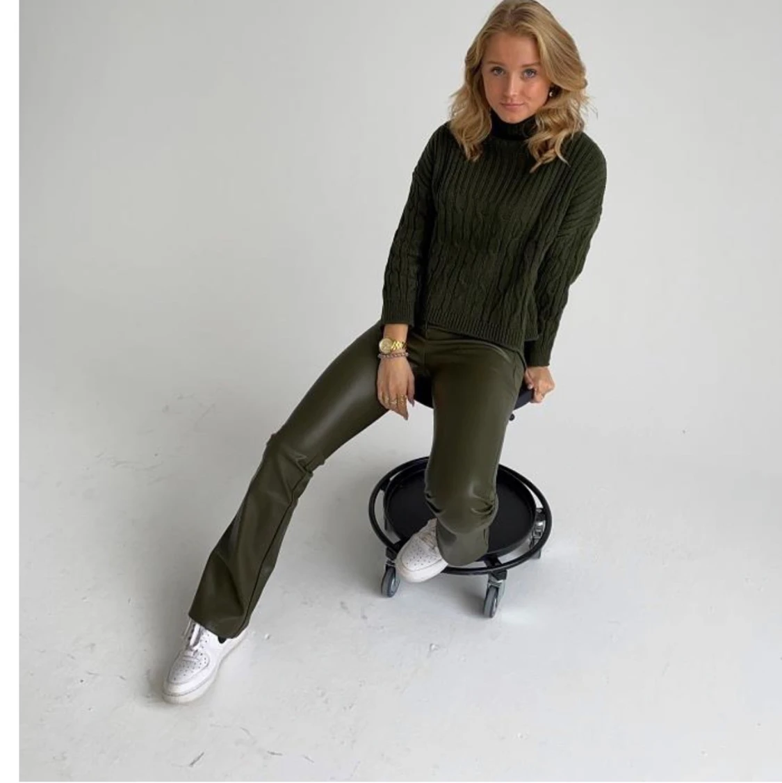 Gröna skinnbyxor - 90