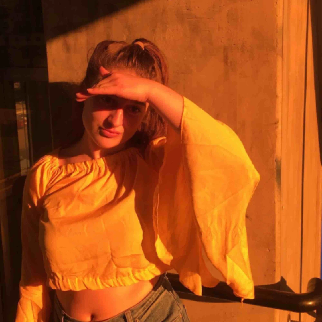 Gul 70tals milkamaid-dig tröja  - 90