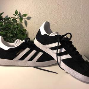 Hej vi på UnitedWearsLogo säljer ett par helt nya Adidas Gazelle i storlek 38, vita skosnören medföljer ifall du vill ha lite variation :). Köpta från Adidas officiella hemsida. Priset går att diskutera vid snabb affär.
