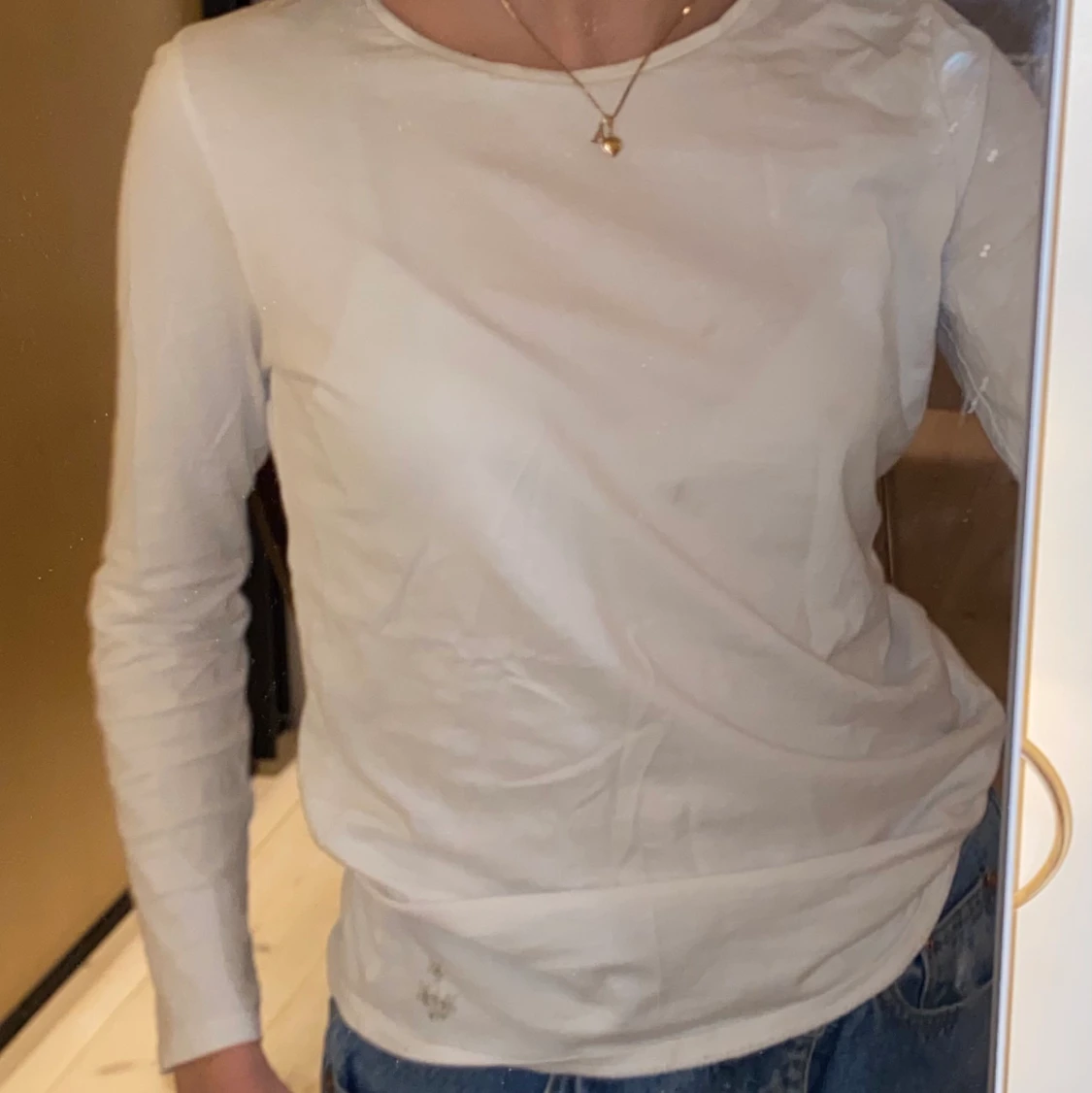 Vit långärmad t-shirt mango - 91