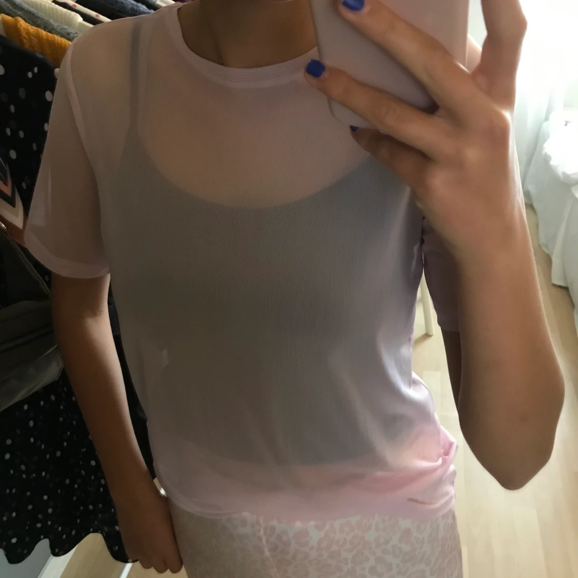 Tshirt, rosa meshtyg  - 90