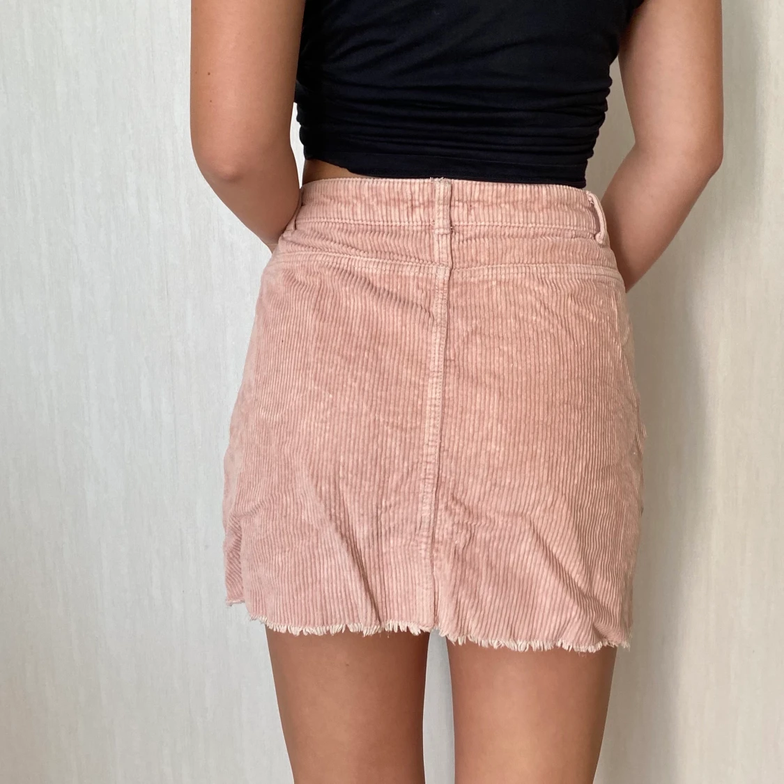 Rosa ribbad kjol - 90