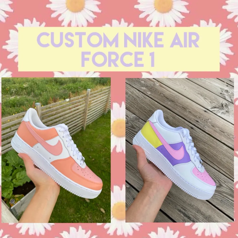 Jag tar nu emot beställningar av custom designade Nike air force! Du kan välja själv vilken design du vill ha, samt vilken storlek du behöver. Skorna är helt nya och jag använder mig av den bästa färgen på marknaden. Hör av dig om du har några frågor💓💓. Skor.