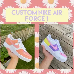 Jag tar nu emot beställningar av custom designade Nike air force! Du kan välja själv vilken design du vill ha, samt vilken storlek du behöver. Skorna är helt nya och jag använder mig av den bästa färgen på marknaden. Hör av dig om du har några frågor💓💓