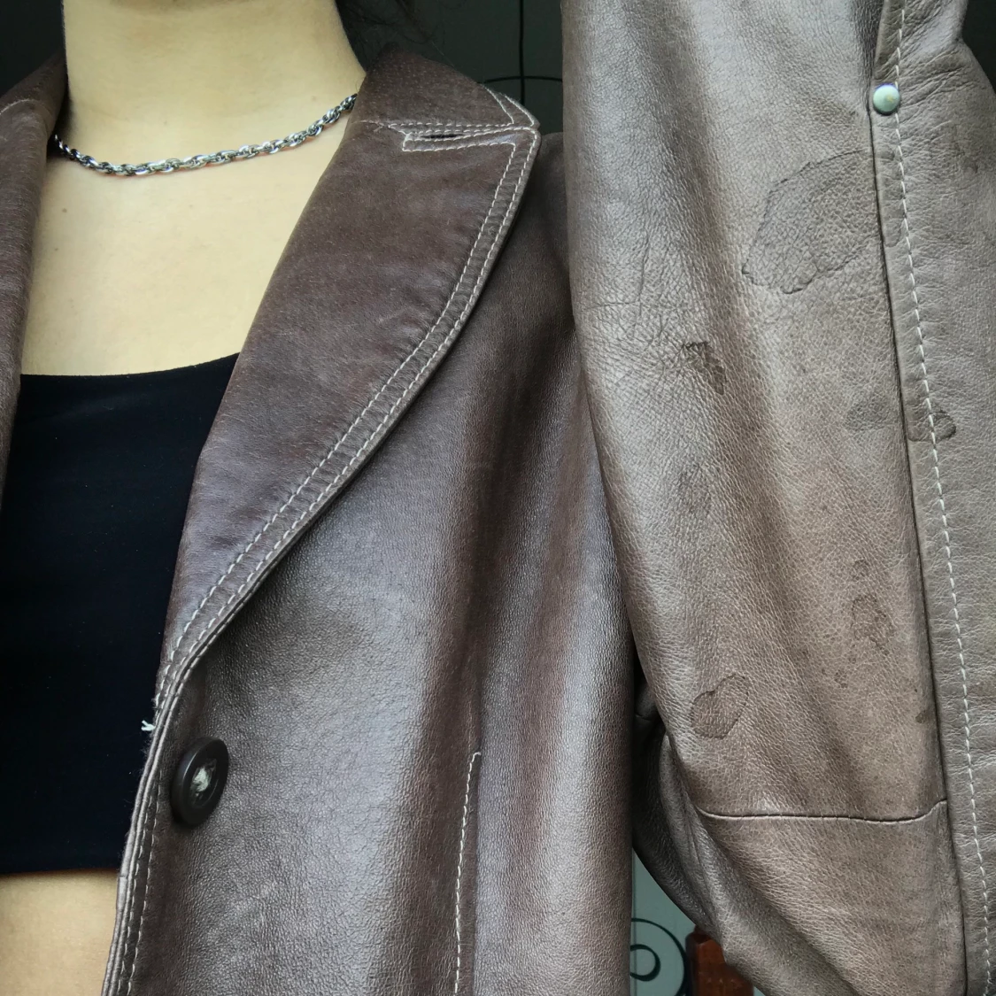 Brun skinnjacka - 91