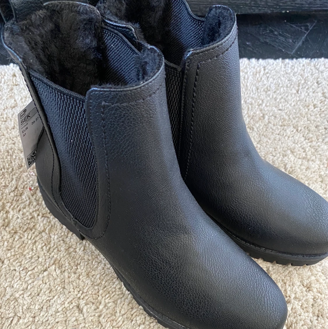 Svarta fodrade boots  - 90