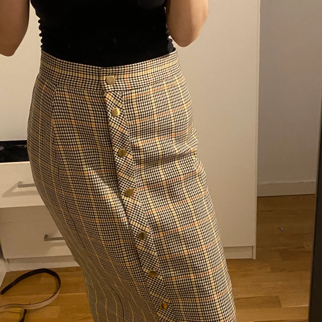 Rutig lång kjol - 90