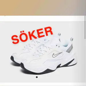 Hejhej! Söker dessa skor (Nike m2k tekno) i storlek 38, är det någon som har dessa får ni väldigt gärna skriva till mig!🙏🏼