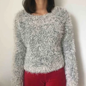  - En ljusgrå lurvig tröja från H&M. Kostar 120kr inklusive frakt.
