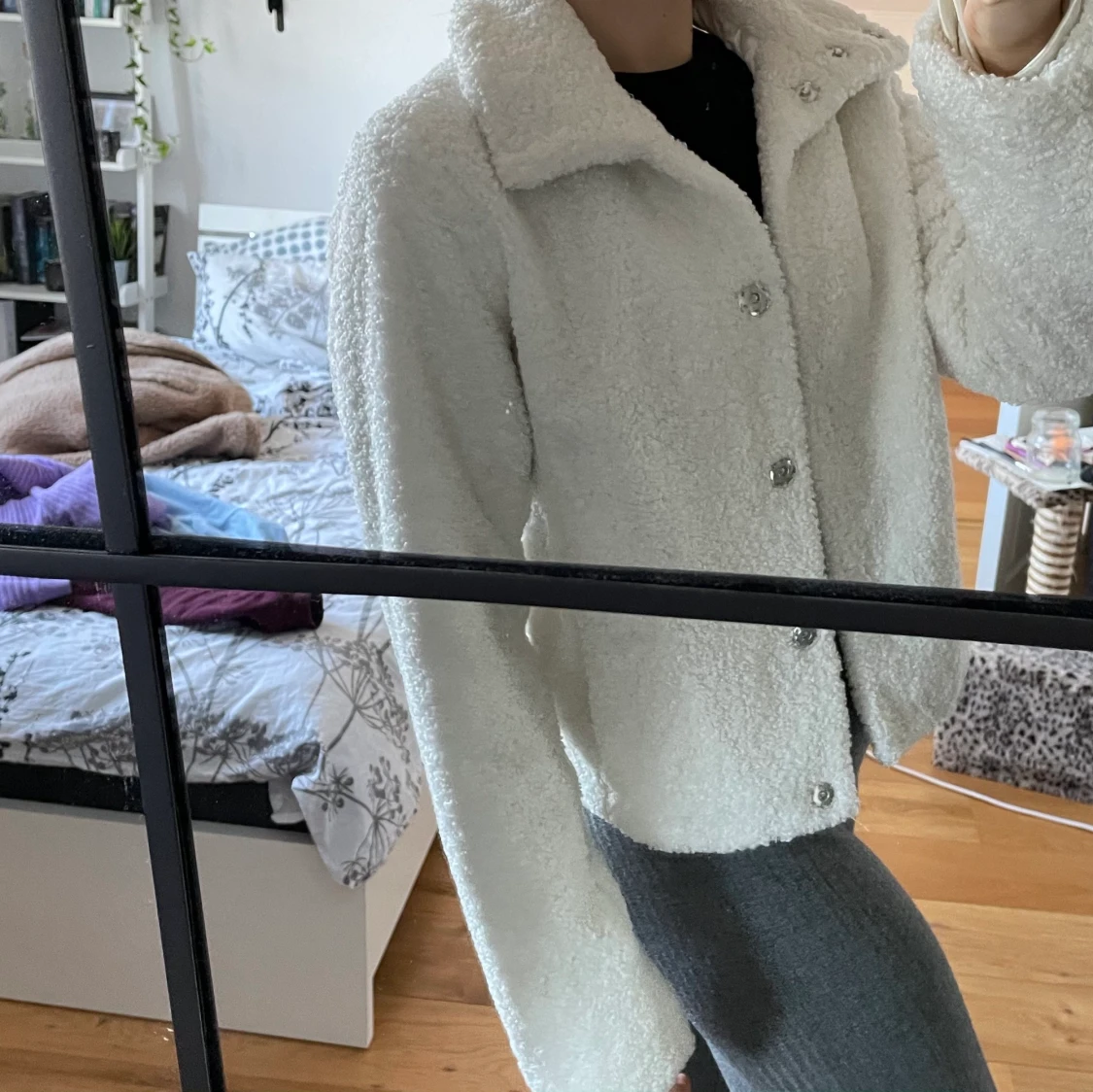 Vit Teddy jacka - 90