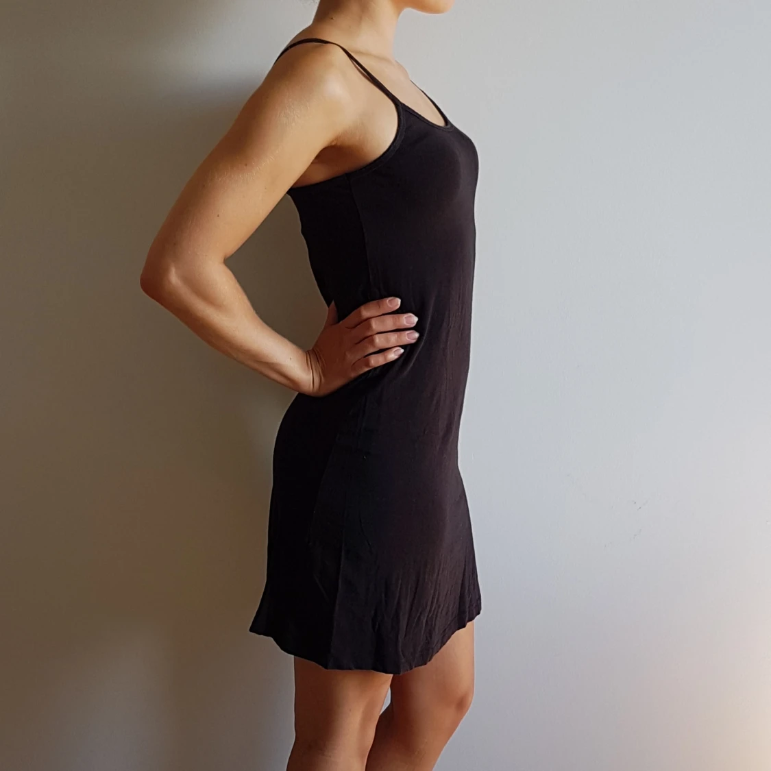 Svart nattlinne/ kort klänning med text - 90