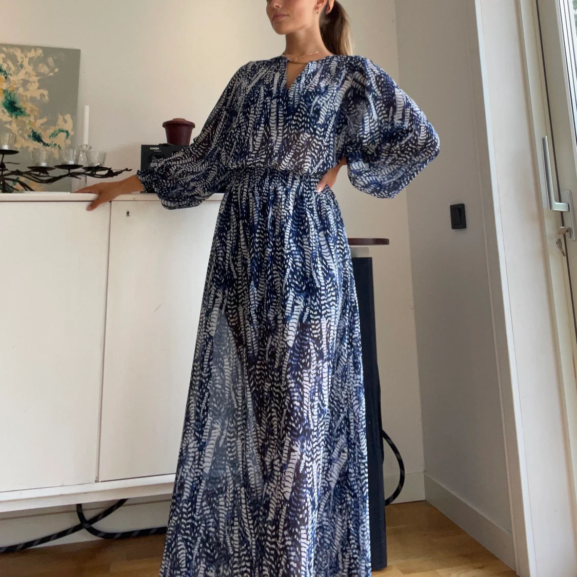 Mönstrad klänning i stl 38 - 90