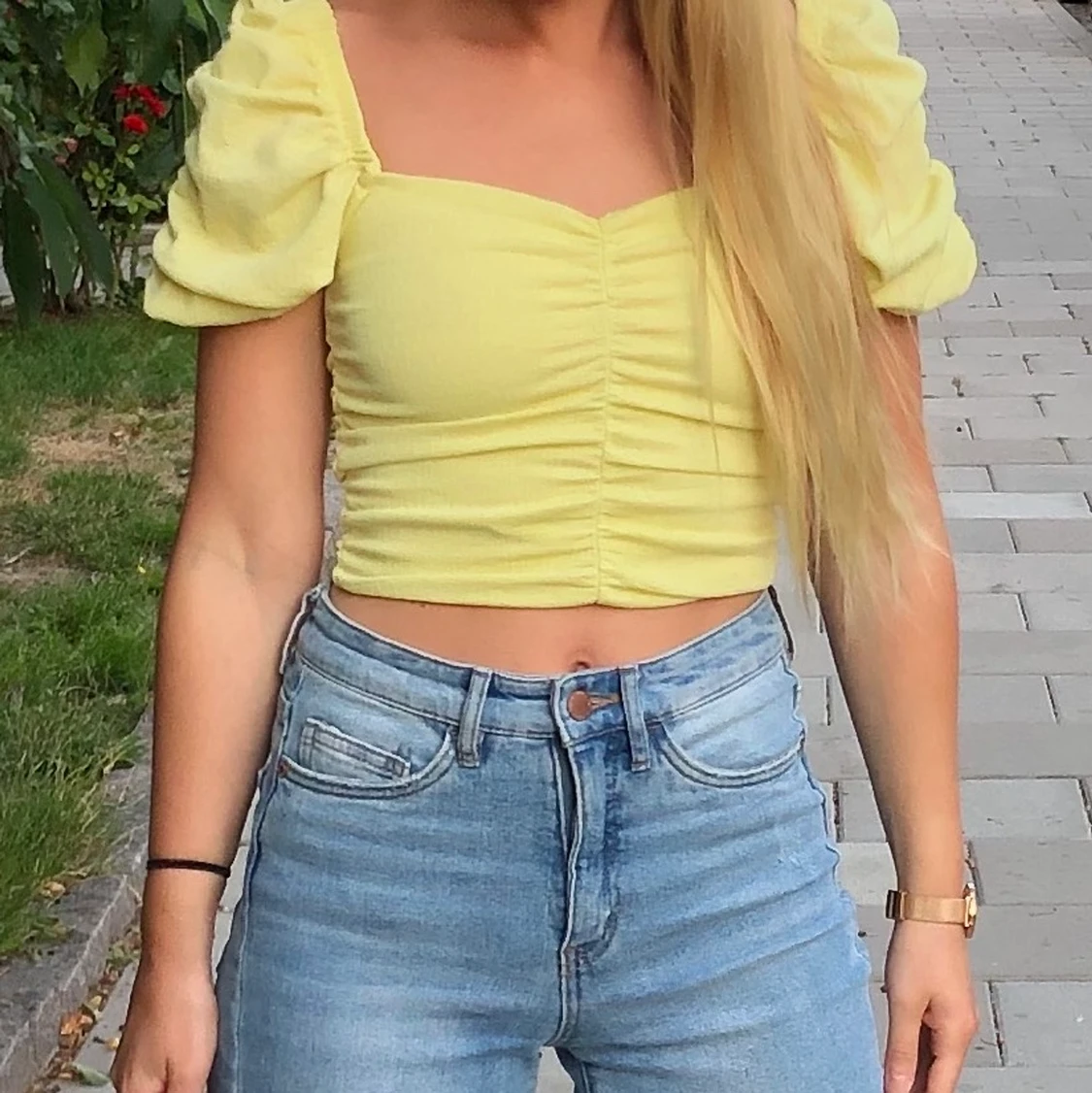 Gul topp H&M strl:XS