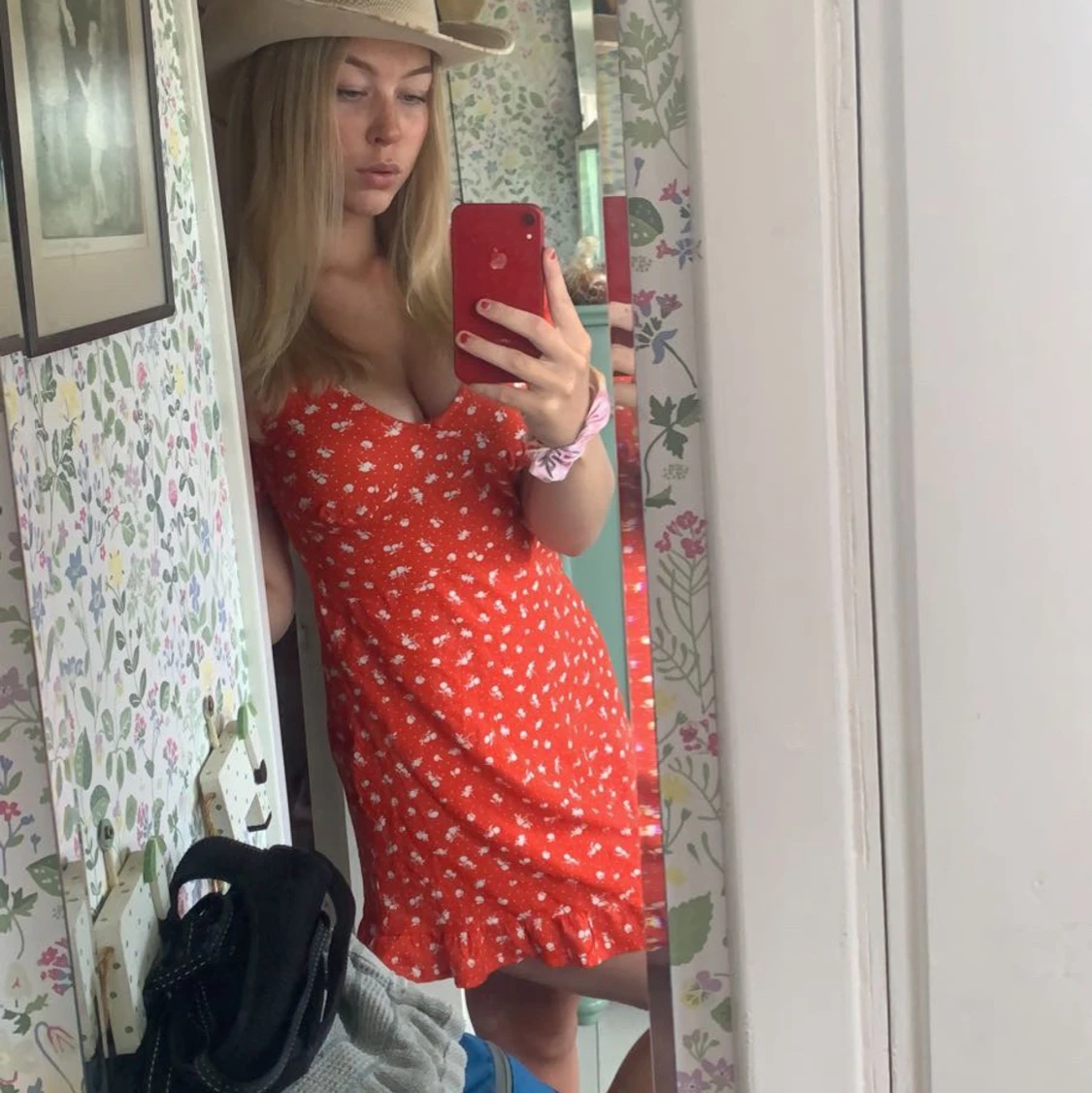 Röd sommar klänning 