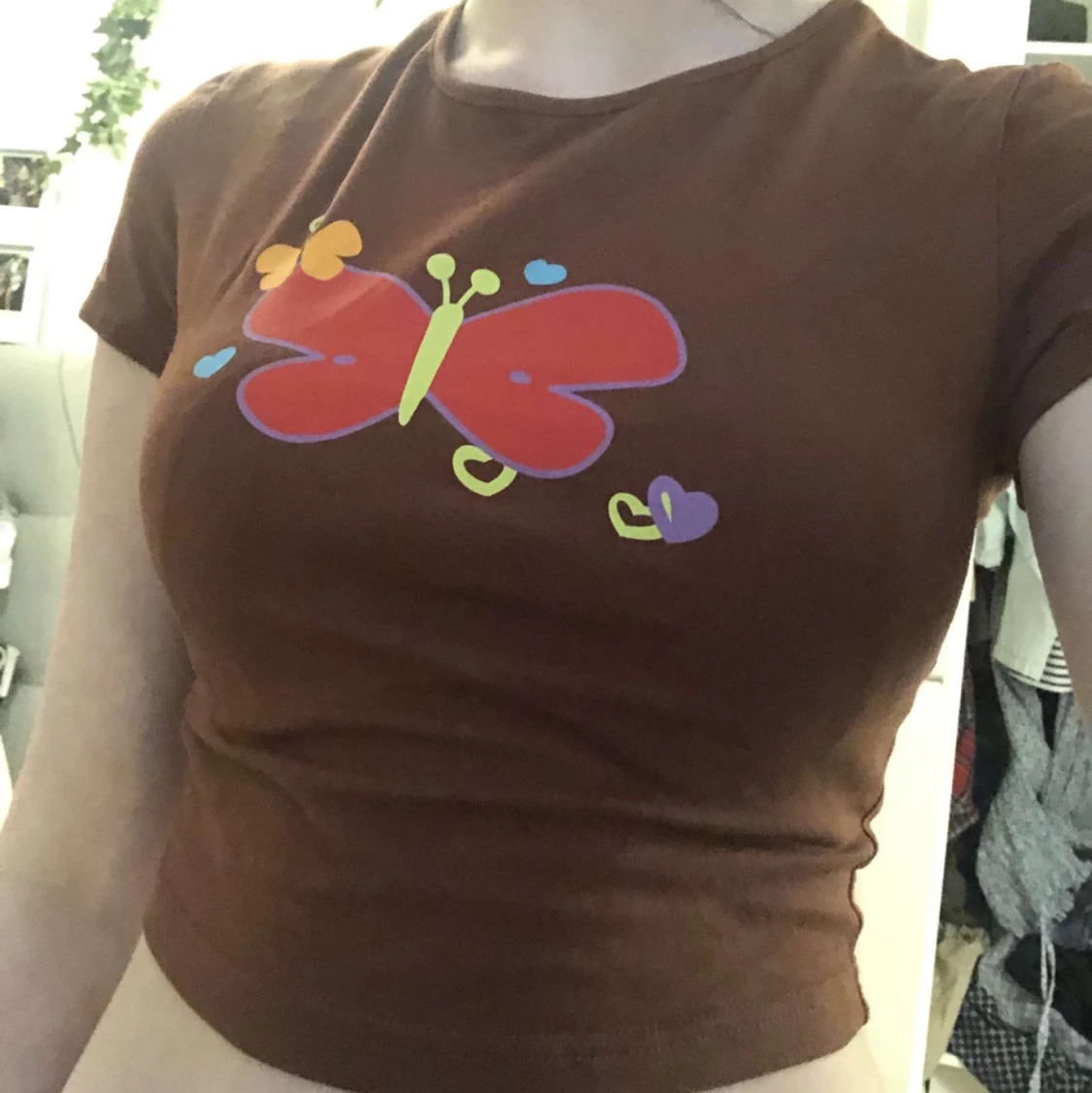 Brun fjärils crop top 🤎 - 90