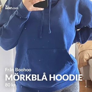 Superfin blå hoodie från Boohoo, strl S - Fin hoodie i bra skick, strl S 