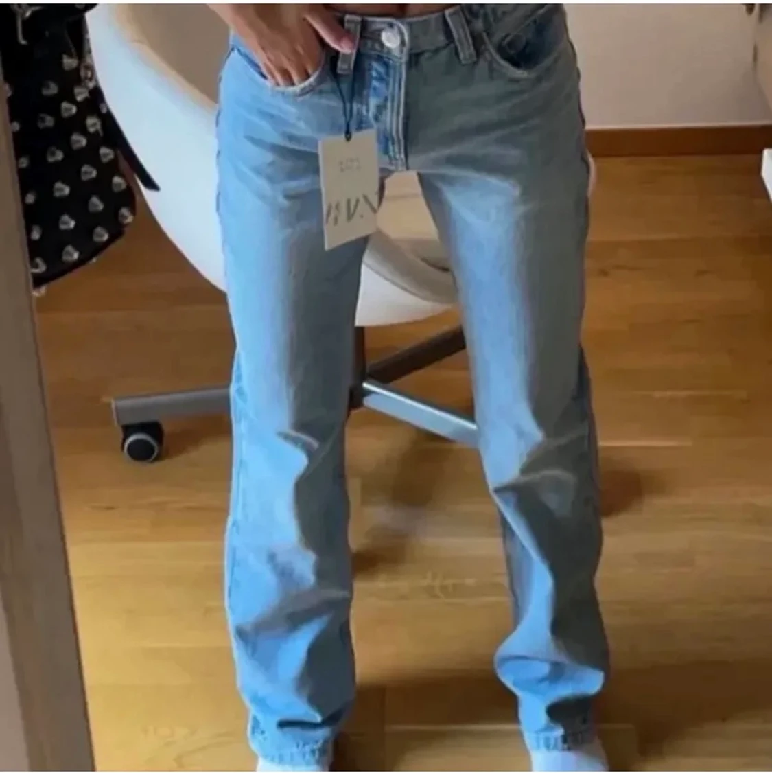 Zara jeans Ljusblå mid rise