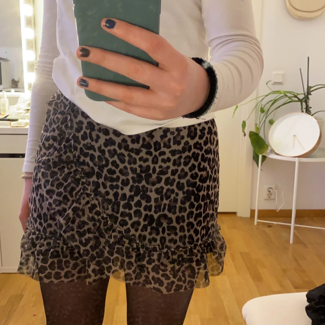 Leopardkjol med volang  - 91