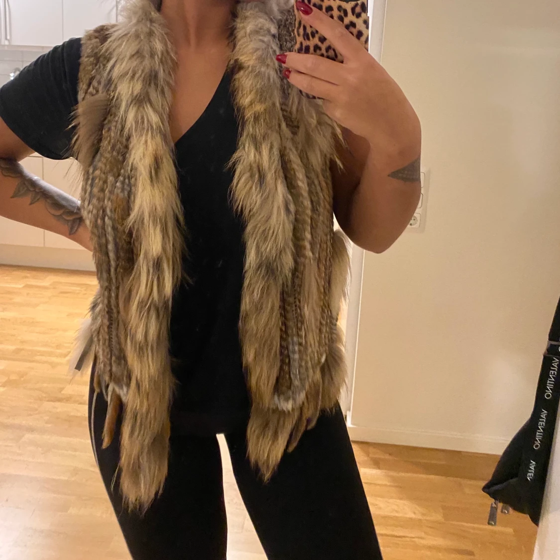 Äkta päls väst  - 90