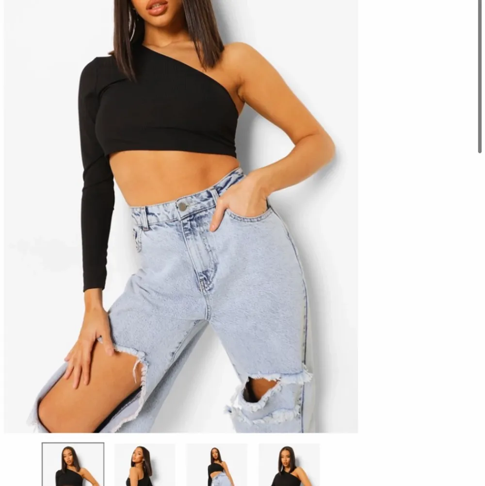 Vit off shoulder topp från boohoo i storlek UK 8 eller EUR 36(S) Toppen är helt oanvänd och har prislappar kvar. . Toppar.