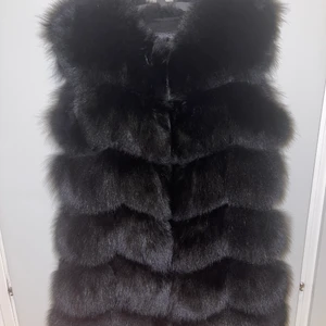 Pälsväst - Äkta pälsväst med dragkedja, nyskick stl S