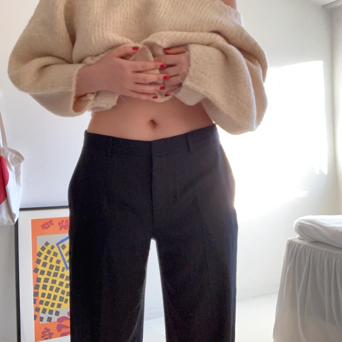 Lågmidjade kostymbyxor🖤 - 90