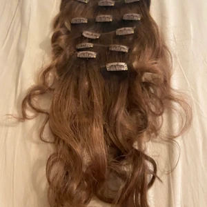 Äkta löshår - ÄKTA! Från rapunzel, använt 2 gånger, som nytt, 45cm långt, färg: mörkblondt/brunt