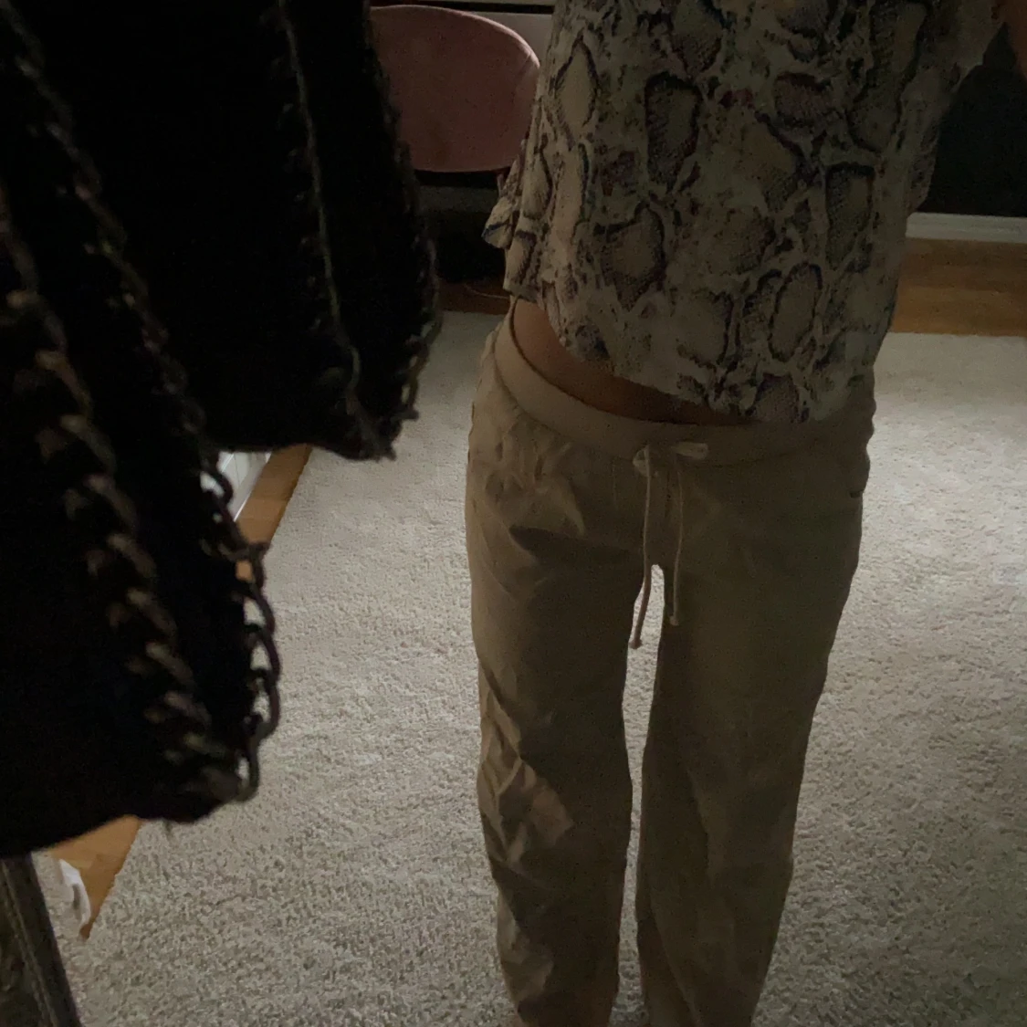 Beiga linnebyxor passar som Xs/s 🤎