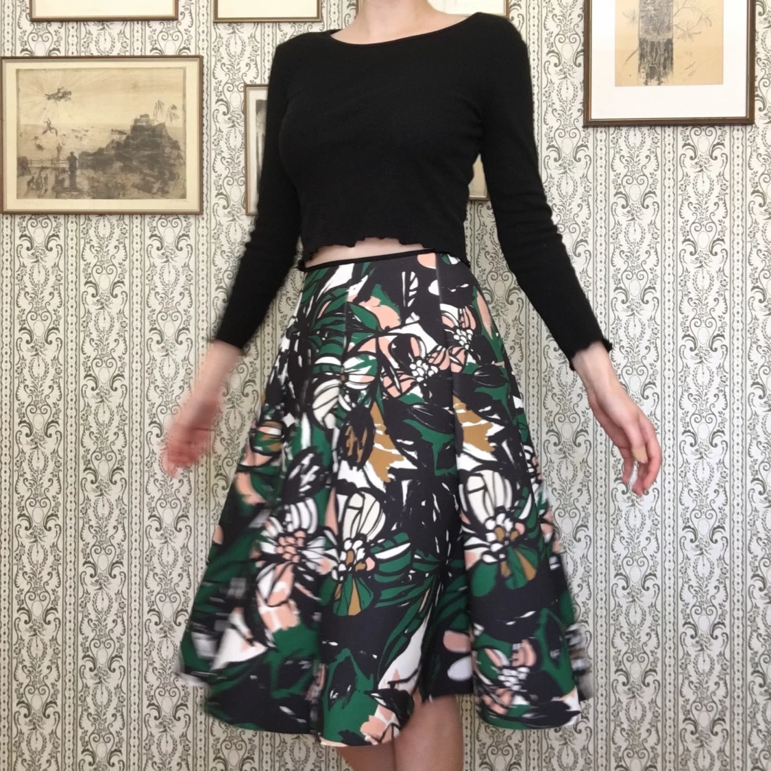 Lång kjol, flerfärgad