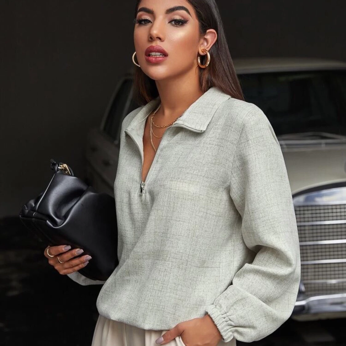 Sweatshirt dragkedja - 90