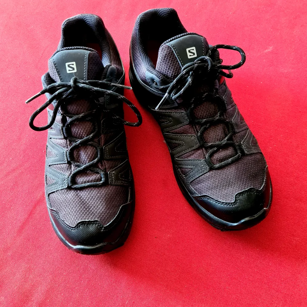 Snygga svarta Salomon contagrip goretex skor. Endast använda 1 gång. De är i det närmaste nyskick. Se bilder. Vill ni se fler bilder så hojta till . Unisex skor . Skor.